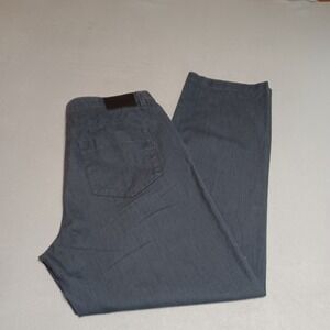 Calvin Klein Mens Blue Gray Cotton Straight Leg Casual Pants Trousers 34x32